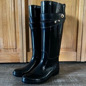 LAST CHANCE CLOSET CLOSING Coach Rainboots Black Turnlock